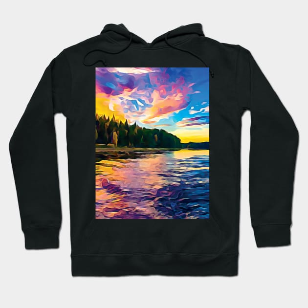 Magical Sky under the Lake Hoodie by Aziz